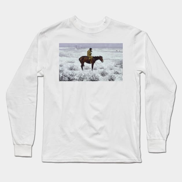 The Herd Boy by Frederic Remington Long Sleeve T-Shirt by Classic Art Stall